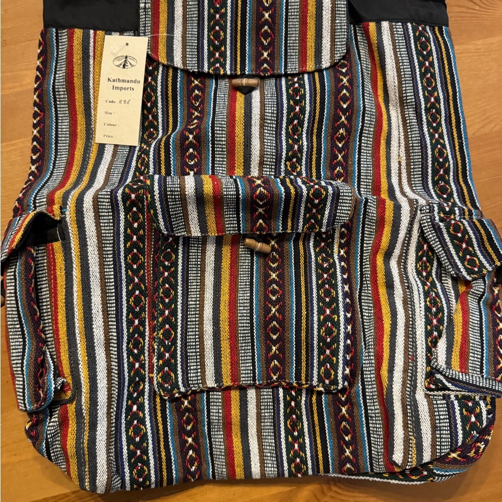 NWT! Boho Colorful Striped Backpack